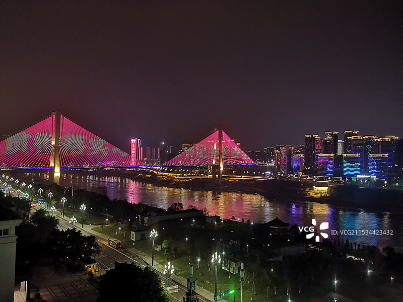 长江夜景图片素材