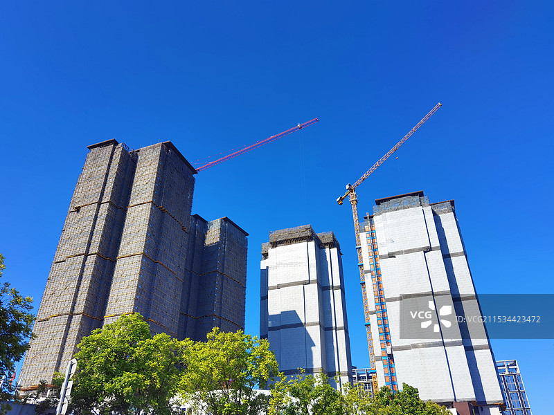 广州番禺建设中的商品房图片素材