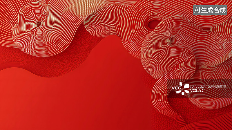 【AI数字艺术】红色背景的抽象中国风蛇形图案图片素材