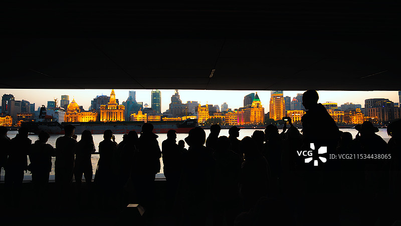 浦东美术馆的日落长廊图片素材