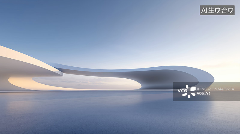 【AI数字艺术】现代抽象建筑和地面图片素材