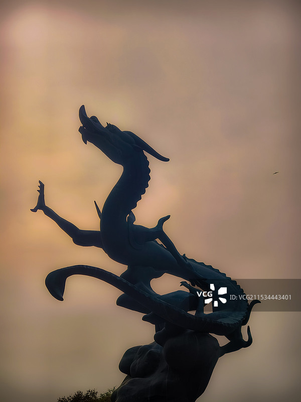 夕阳下的剪影图片素材