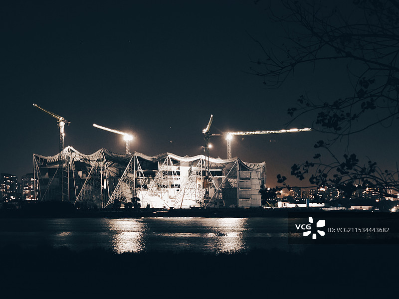 南沙灵山岛科学论坛建筑工地图片素材