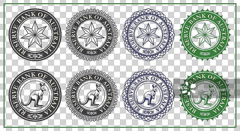 澳大利亚金融虚构印章的图形集图片素材