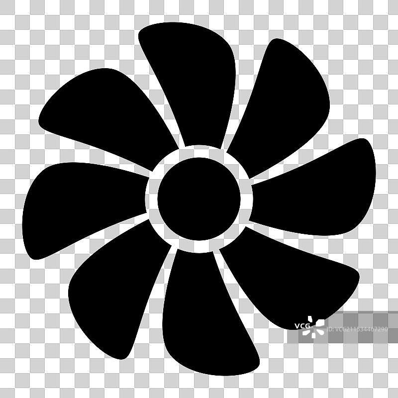 风扇轮廓形状的空调和图片素材