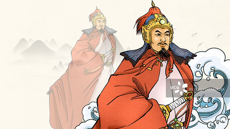 民族英雄系列之郑成功横版插画图片素材