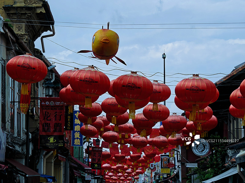 马来西亚马六甲鸡场街+荷兰红屋图片素材
