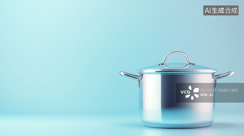 【AI数字艺术】蓝色背景下的锅图片素材