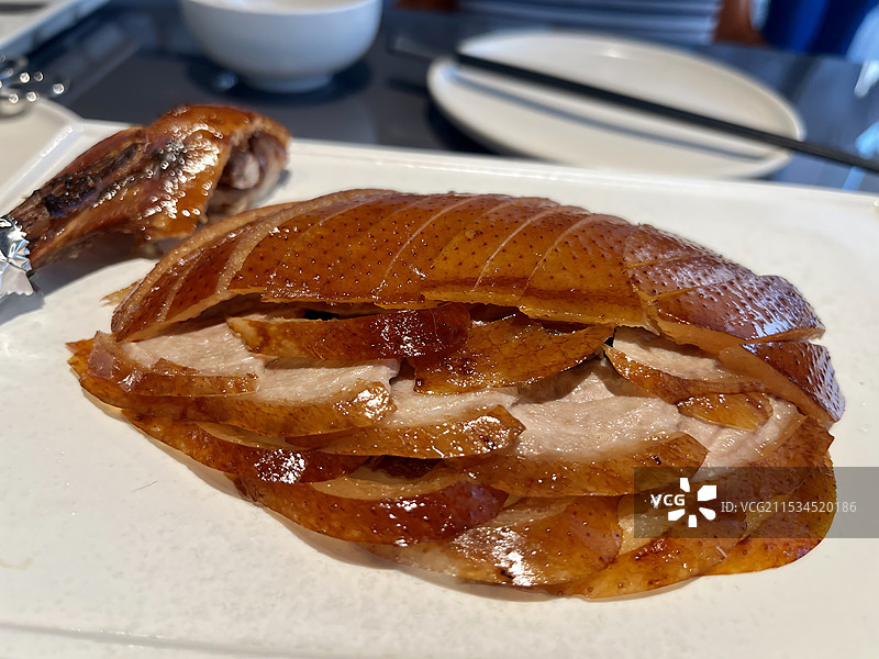 烤鸭上方特写图片素材