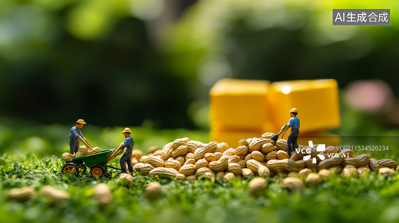【AI数字艺术】微缩景观丰收的花生地图片素材