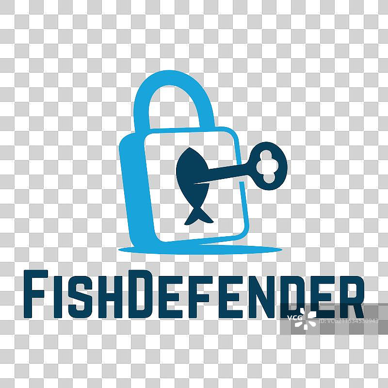 鱼类保护者安全扁平极简风格标志设计图片素材