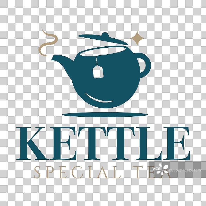 茶壶茶馆平面极简风格标志设计图片素材