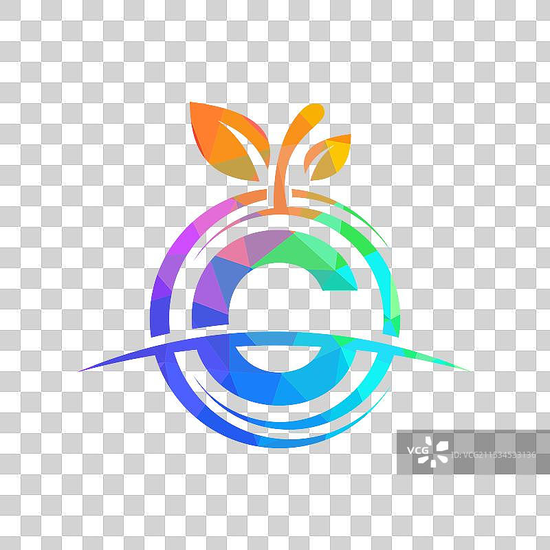 抽象苹果标志的字母C图片素材