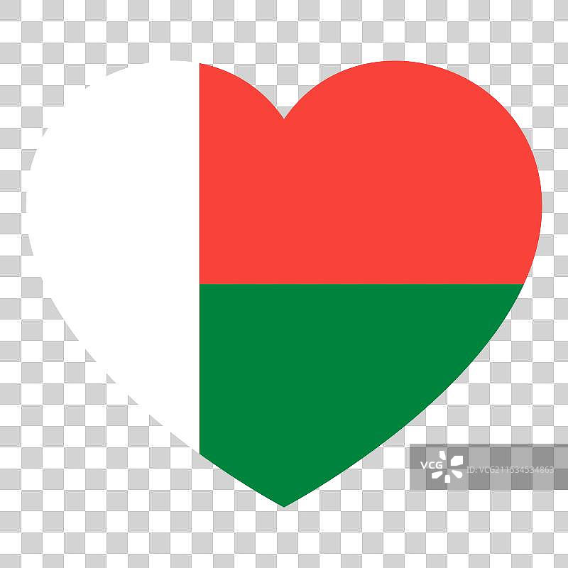 马达加斯加国旗以心形表现出爱的象征图片素材