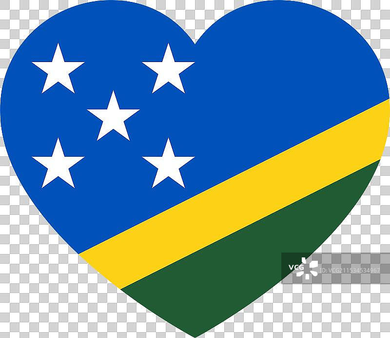 所罗门群岛国旗以心形符号呈现图片素材
