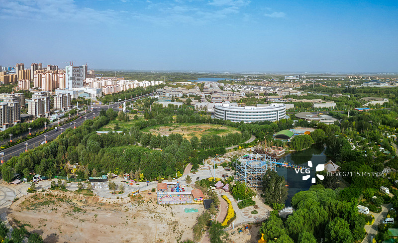 张掖 城市湿地博物馆 边塞竞技体育中心 湿地公园 甘州府城 玉水苑图片素材