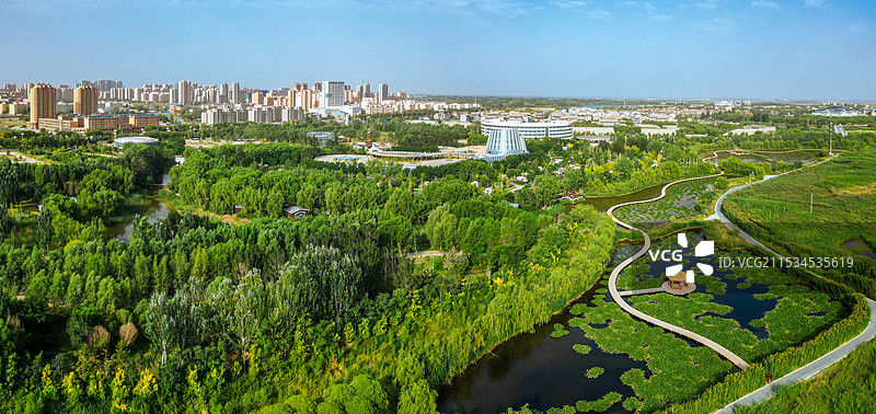 张掖 城市湿地博物馆 边塞竞技体育中心 湿地公园 甘州府城 玉水苑图片素材