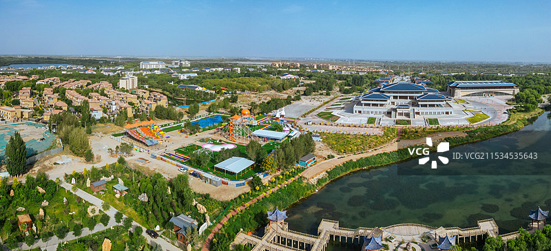 张掖 城市湿地博物馆 边塞竞技体育中心 湿地公园 甘州府城 玉水苑图片素材