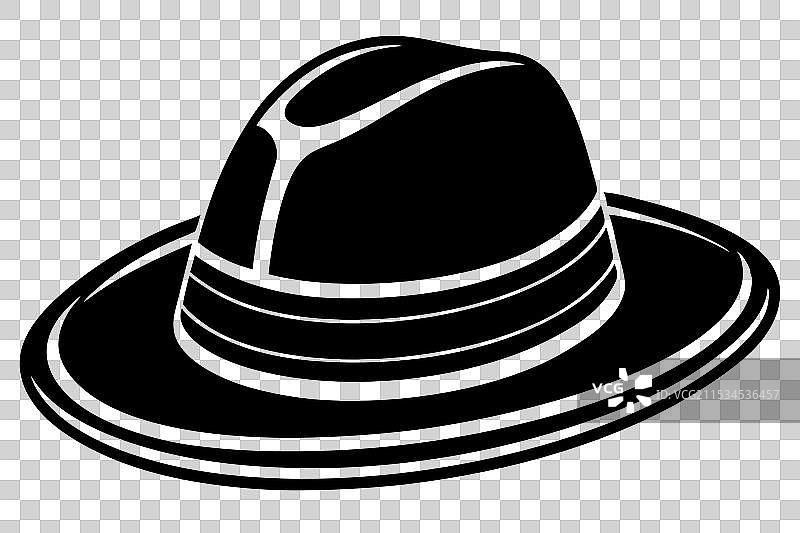 黑帽风格线条艺术剪影图片素材