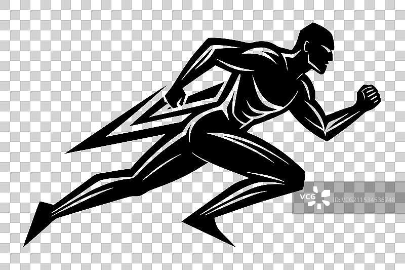 男性跑者的黑色标志图片素材
