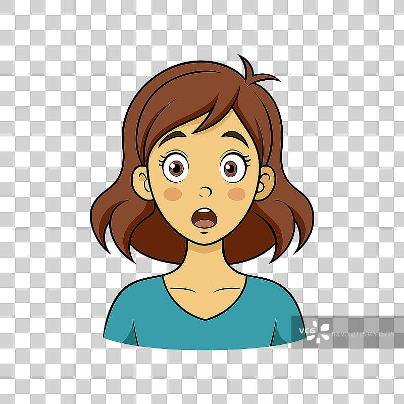 一位女士惊喜地表达出震惊的反应。图片素材