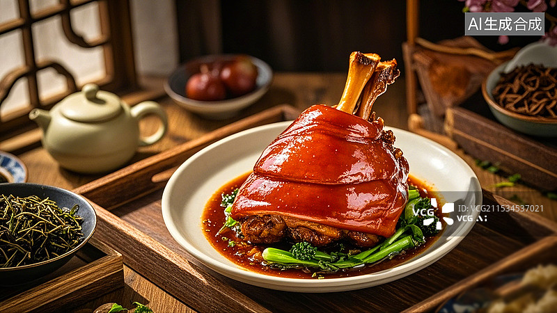 【AI数字艺术】中国美食川菜东坡肘子图片素材