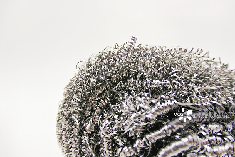 钢丝球特写镜头，金属拉丝，金属球，科技美学，重金属。金属质感图片素材
