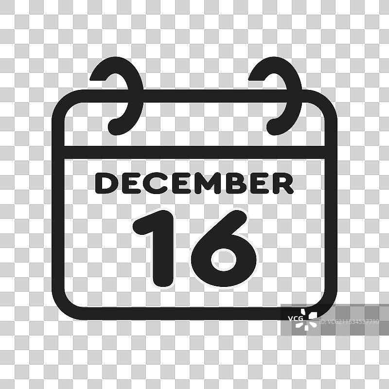 图标页面日历 - 12月16日图片素材