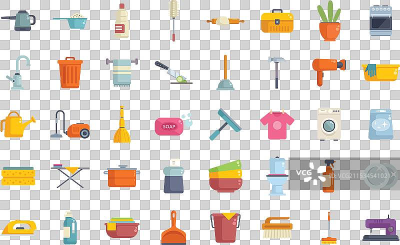 清洁工具和家务电器图片素材