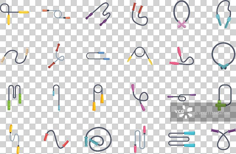 一套多彩的健身跳绳图片素材