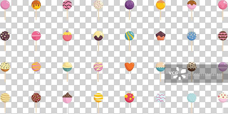 各种颜色和口味的蛋糕棒展示图片素材