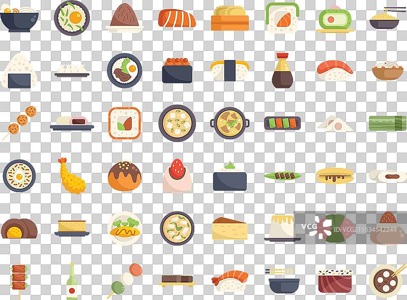 呈现传统的日本食品菜单项目图片素材