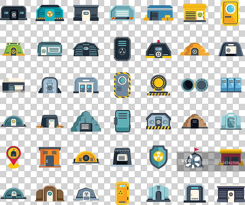 一套大型的掩体图标，展示不同种类的掩体图片素材