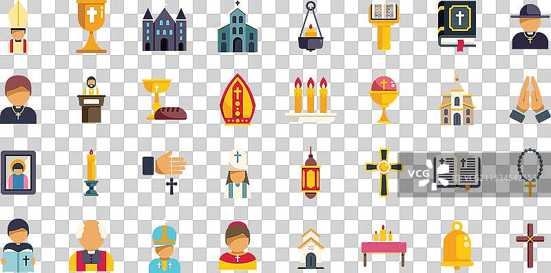 天主教教堂元素套件，展示宗教和图片素材