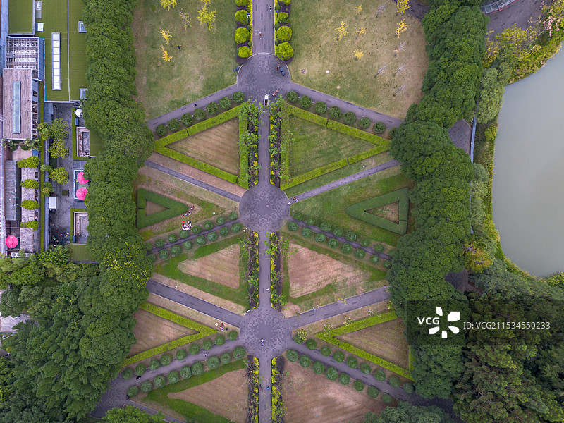 福州温泉公园航拍图片素材