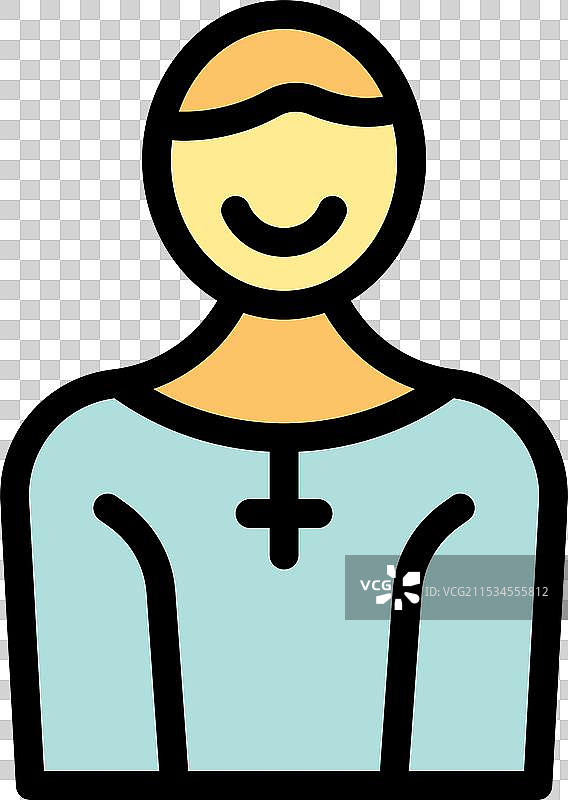 微笑的修女穿着带十字架的宗教服装图片素材