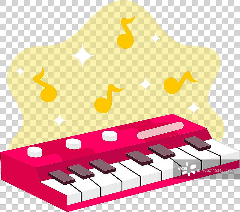 平面设计的基本RGB音乐键盘贴纸图片素材