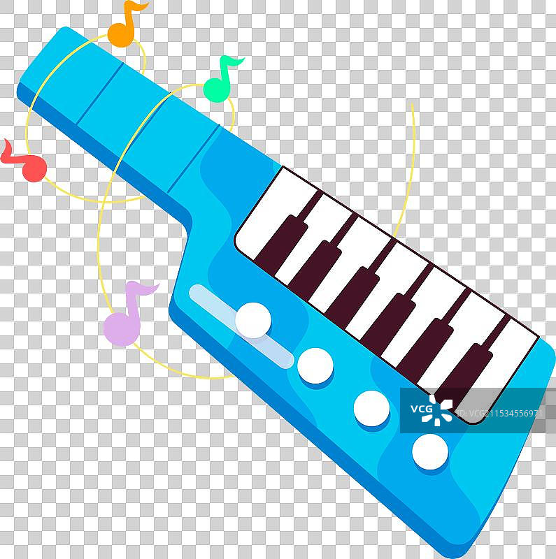 电钢琴音乐的基本RGBA平面贴纸图片素材