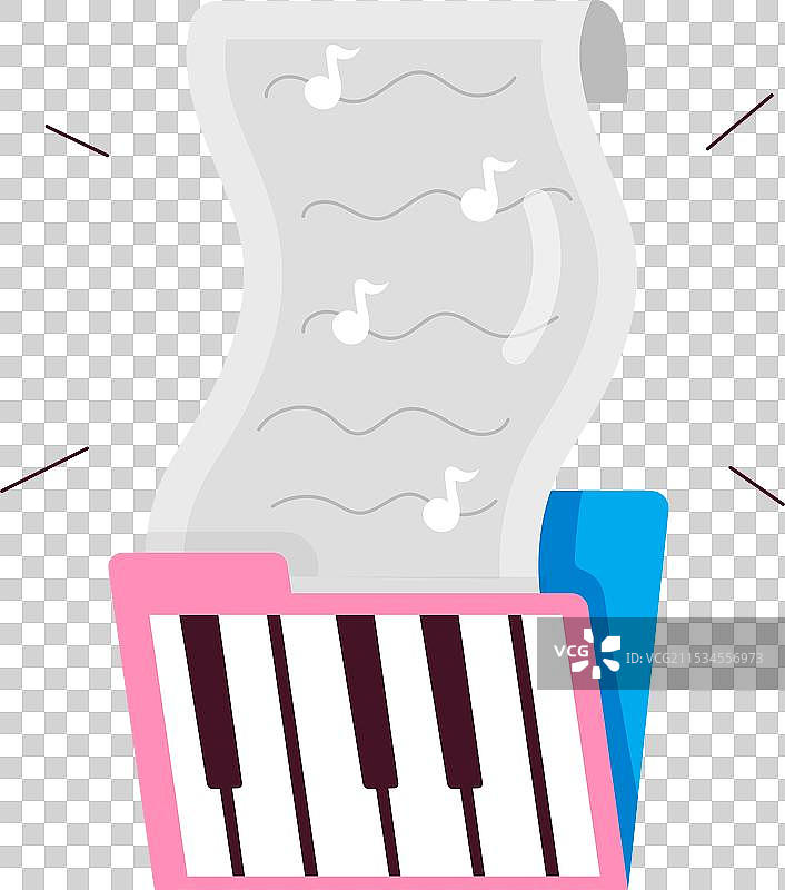 音乐文件夹的基础RGB漫画风格贴纸图片素材