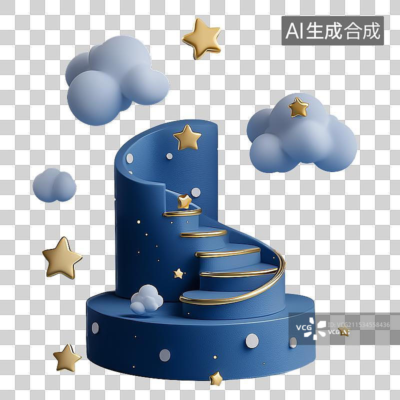 【AI数字艺术】3D抽象几何旋转楼梯图片素材