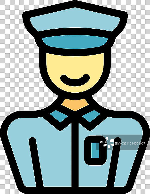微笑的警察穿着制服和帽子图片素材