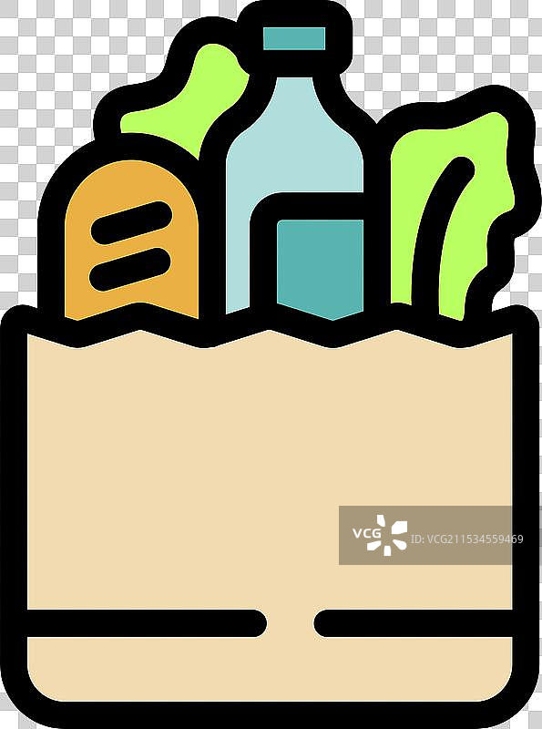 装满杂货的纸袋，里面有一瓶水图片素材