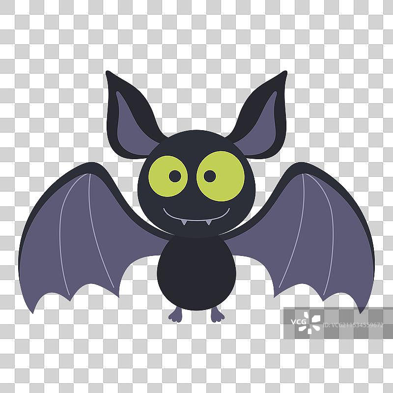 可爱的蝙蝠孤立在白色背景上图片素材