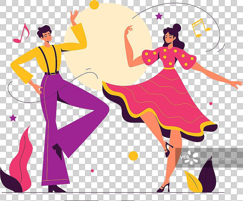 一位舞者以平面风格表演音乐图片素材