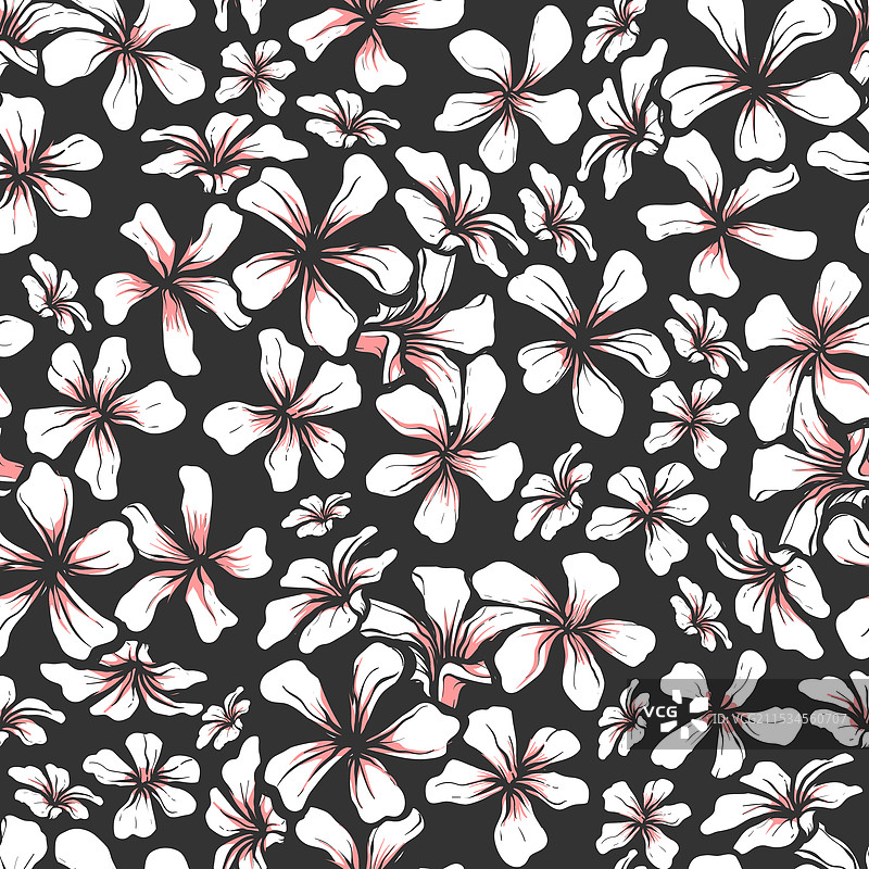 印度尼西亚茉莉花无缝图案图片素材