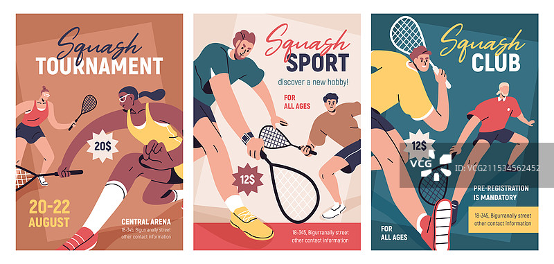 壁球运动卡片套装宣传单设计 球场游戏图片素材