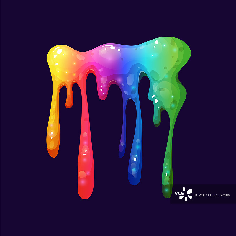 滴落的彩虹史莱姆，色彩鲜艳图片素材