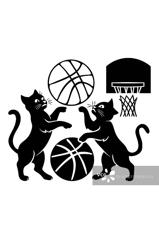 德国牧羊犬和法国斗牛犬猫图片素材