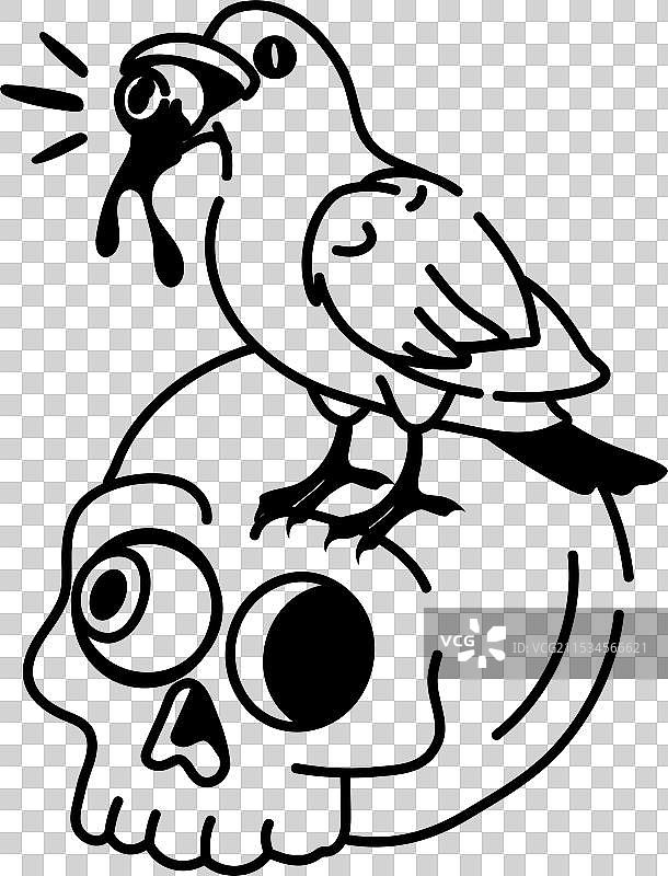 乌鸦头骨图片素材