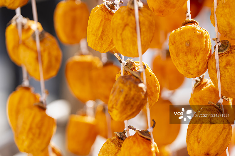 秋天晒柿饼图片素材